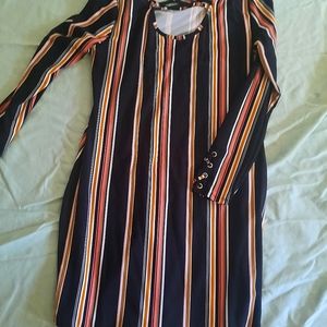 Striped Form Fitting Dress (XL)